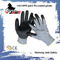 13G PU Coated Cut Resistant Glove Nível Grau 5